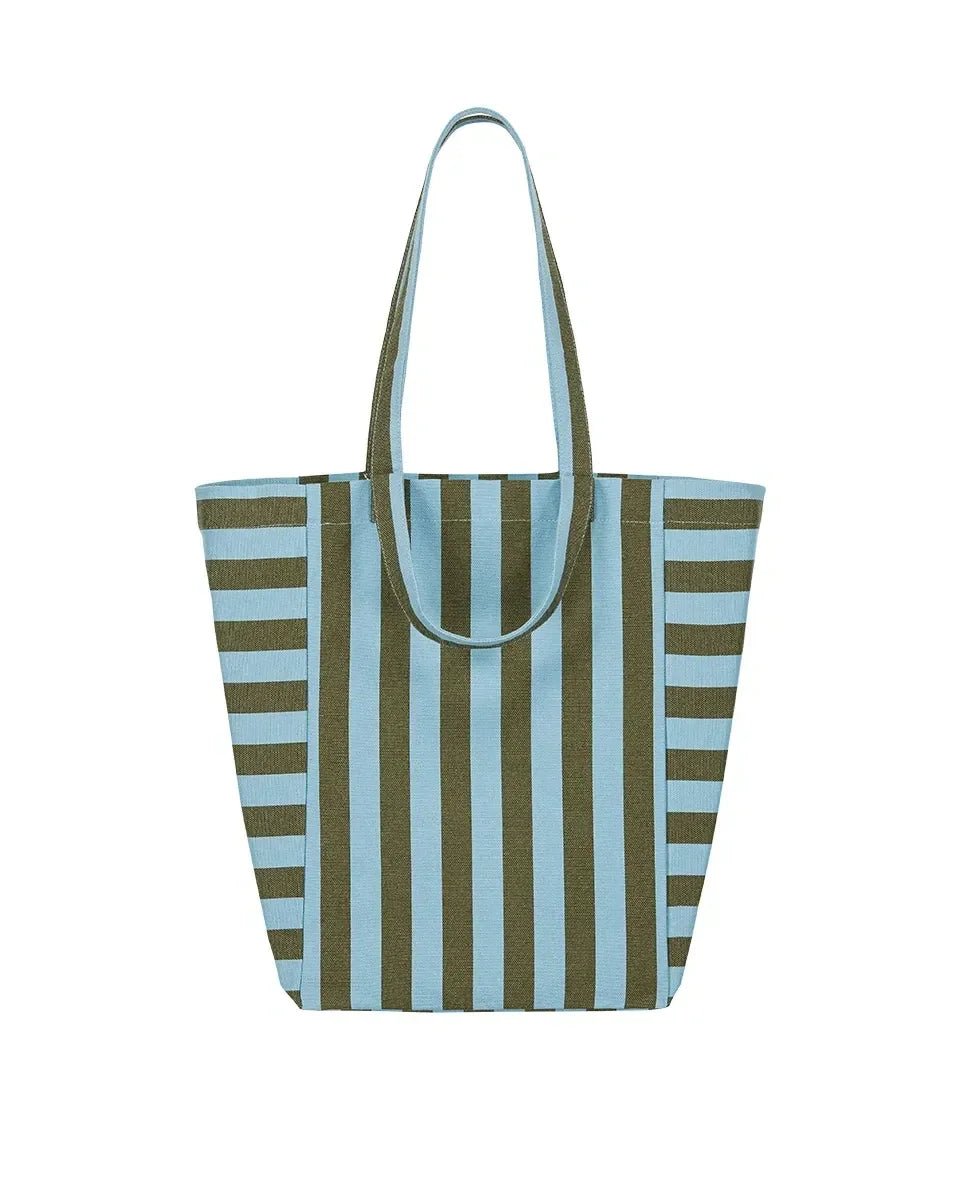 Rose in April - ELISABETH Tragetasche • Stripes Olive/Blue - ROSA ECK