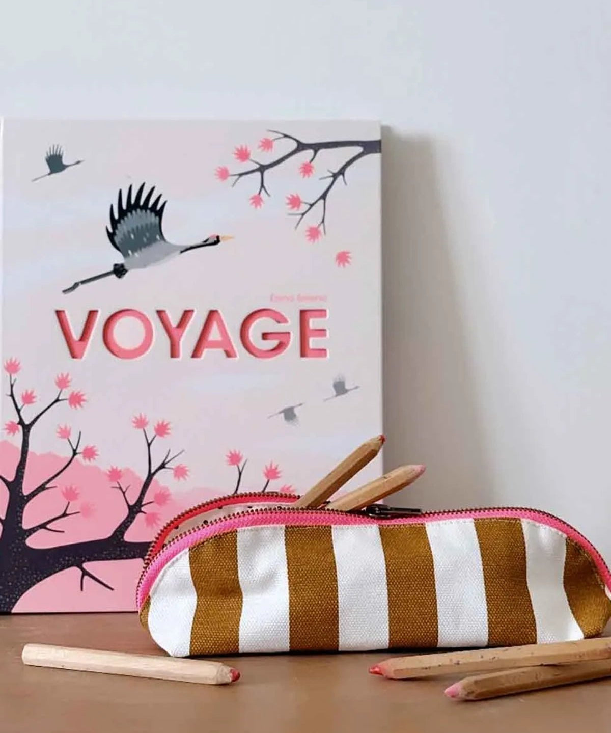 Rose in April - GASTON Federmäppchen • Stripes Ecru/Caramel - Federmäppchen - ROSA ECK