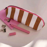 Rose in April - GASTON Federmäppchen • Stripes Ecru/Caramel - Federmäppchen - ROSA ECK