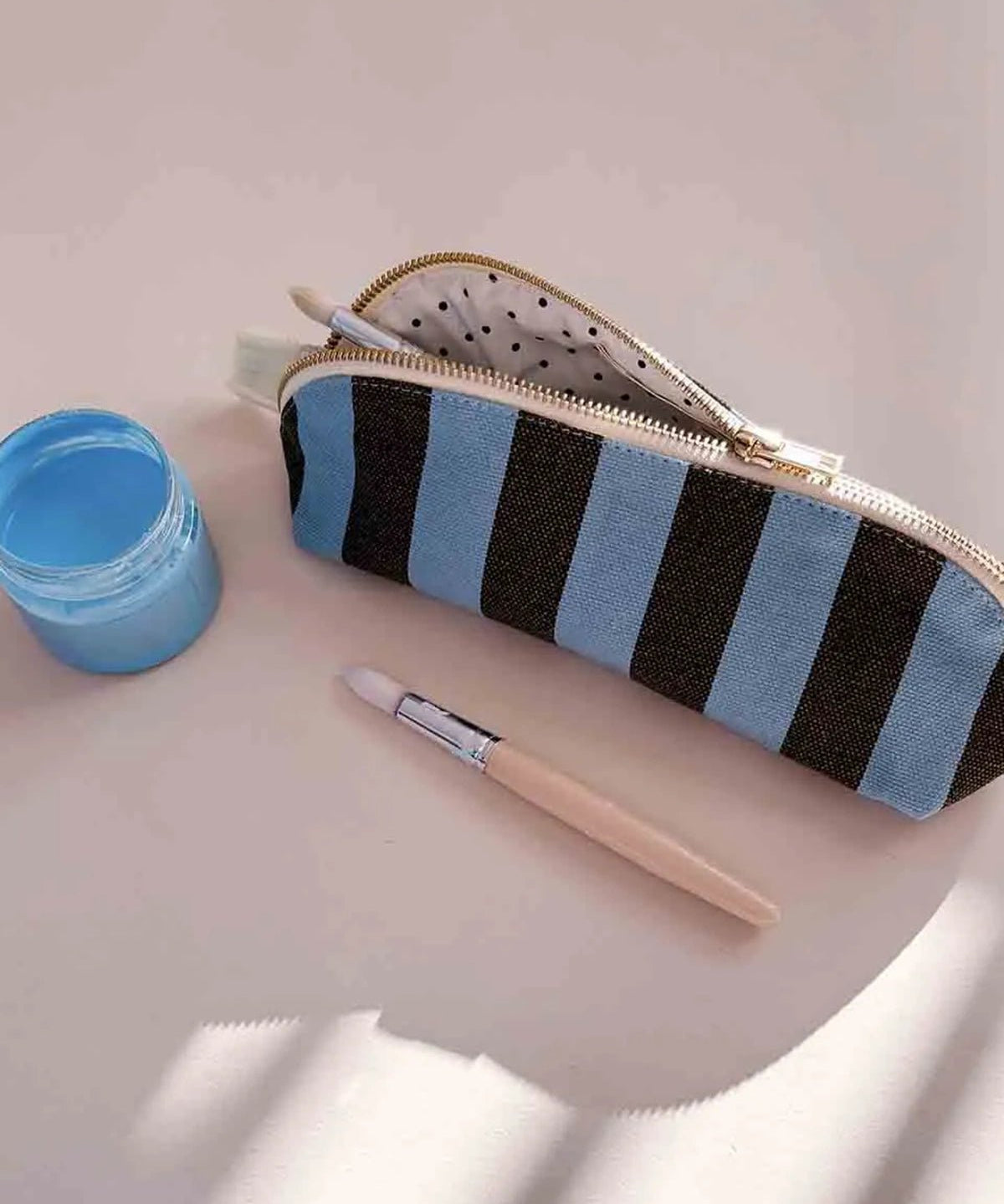 Rose in April - GASTON Federmäppchen • Stripes Olive/Blue - Federmäppchen - ROSA ECK