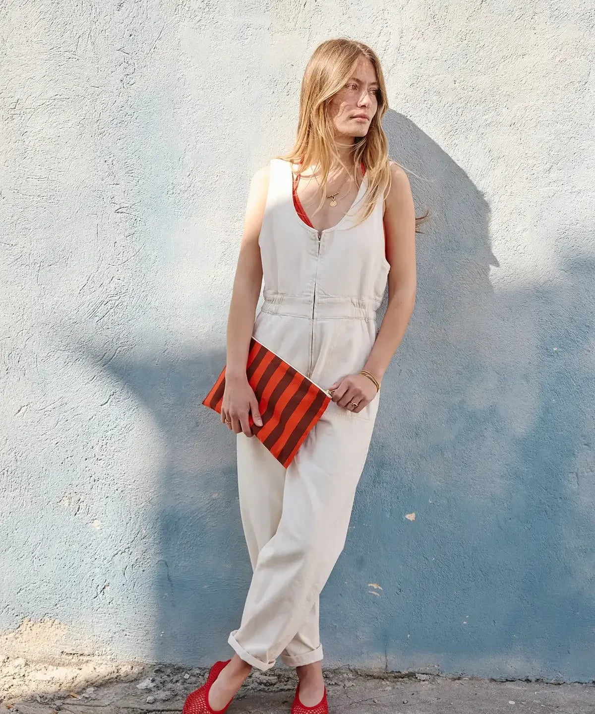Rose in April - LILI Etui • Stripes Brown/Tomato - ROSA ECK