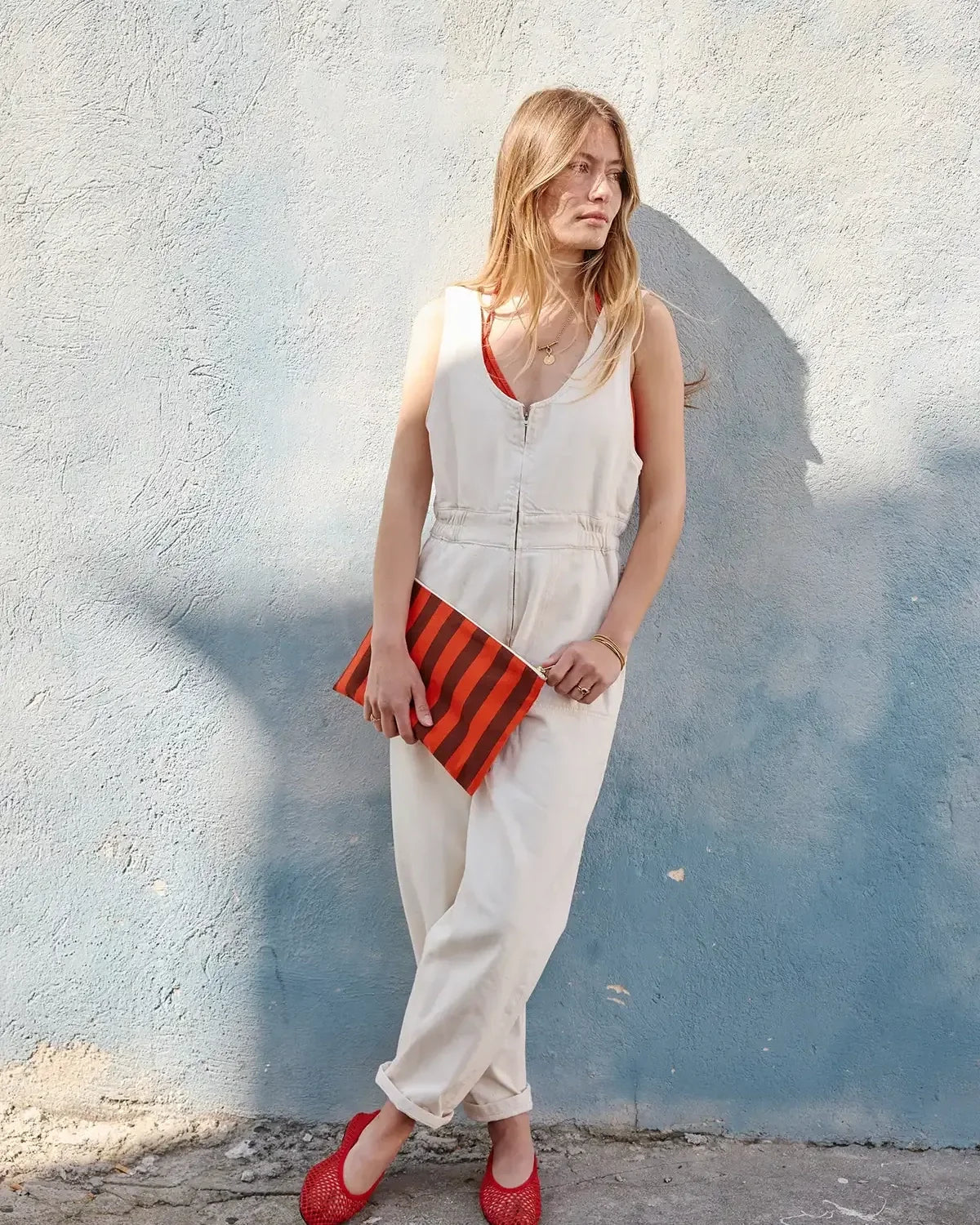 Rose in April - LILI Etui • Stripes Brown/Tomato - ROSA ECK