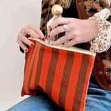 Rose in April - LILI Etui • Stripes Brown/Tomato - ROSA ECK