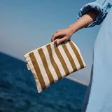 Rose in April - LILI Etui • Stripes Olive/Greige - ROSA ECK