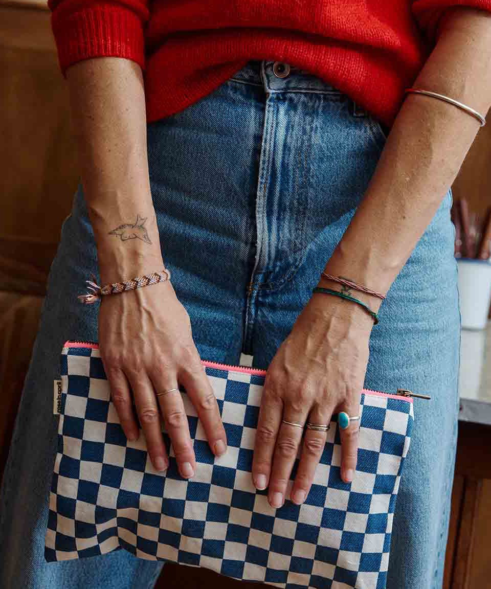 Rose in April - LILI Handtasche | Blue Midnight/Ecru - Beutel - ROSA ECK - 
