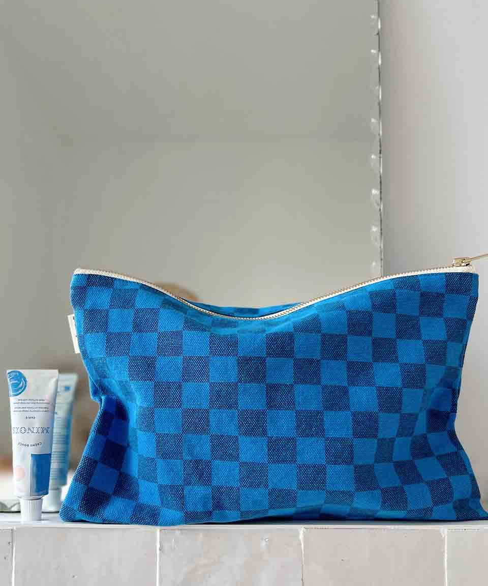 Rose in April - LILI Handtasche | Checks Navy Blue/Greek Blue - Beutel - ROSA ECK - 