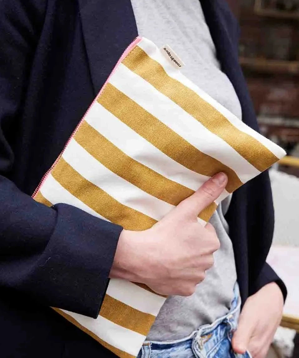 Rose in April - LILI Handtasche | Stripes Ecru/Caramel - ROSA ECK Concept Store