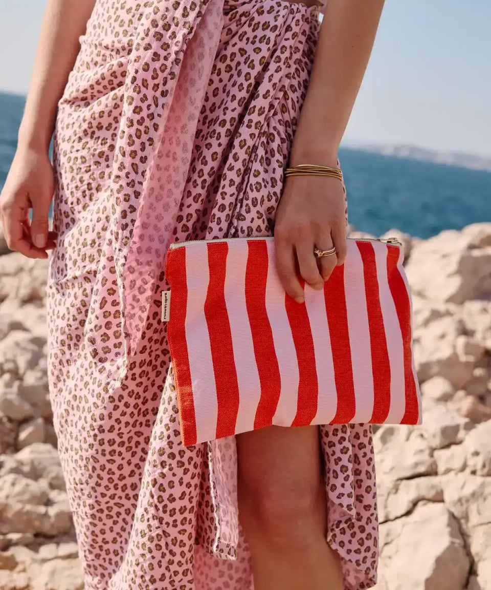 Rose in April - LILI Handtasche • Stripes Tomato/Candy - Beutel - ROSA ECK Concept Store