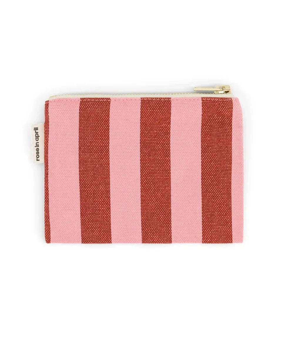 Rose in April - MARIE Geldbeutel • Stripes Brick/Pink - ROSA ECK