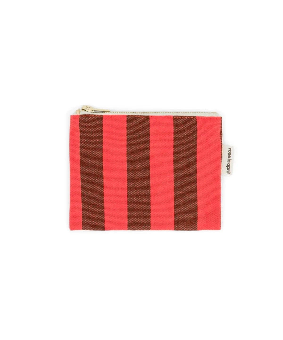 Rose in April - MARIE Geldbeutel • Stripes Brown/Tomato - ROSA ECK