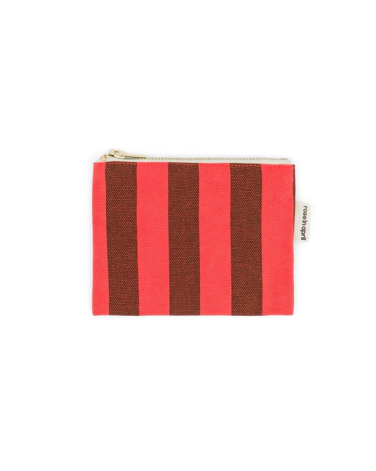 Rose in April - MARIE Geldbeutel • Stripes Brown/Tomato - ROSA ECK