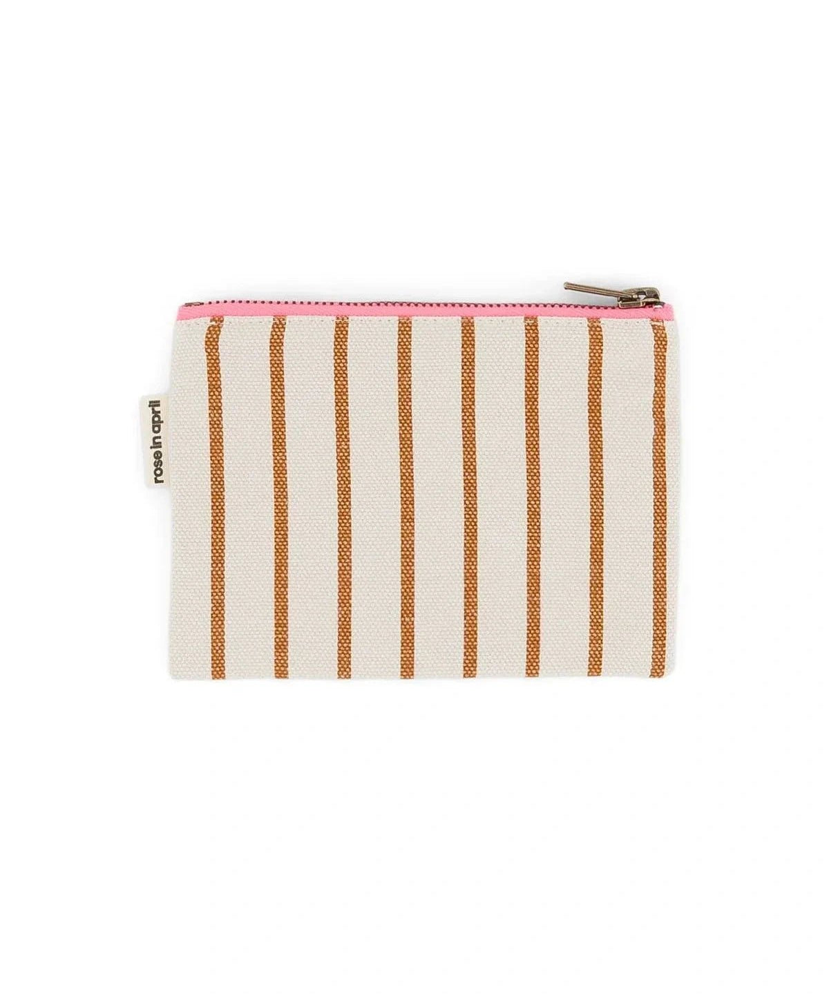 Rose in April - MARIE Geldbeutel • Stripes Tennis Pecan/Greige - ROSA ECK