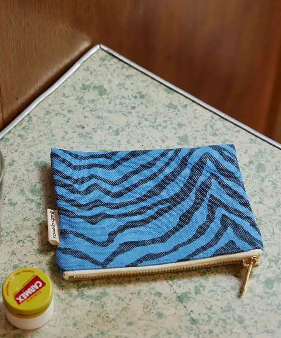 Rose in April - MARIE Geldbeutel • Zebra Greek Blue/Black - Geldbeutel - ROSA ECK Concept Store