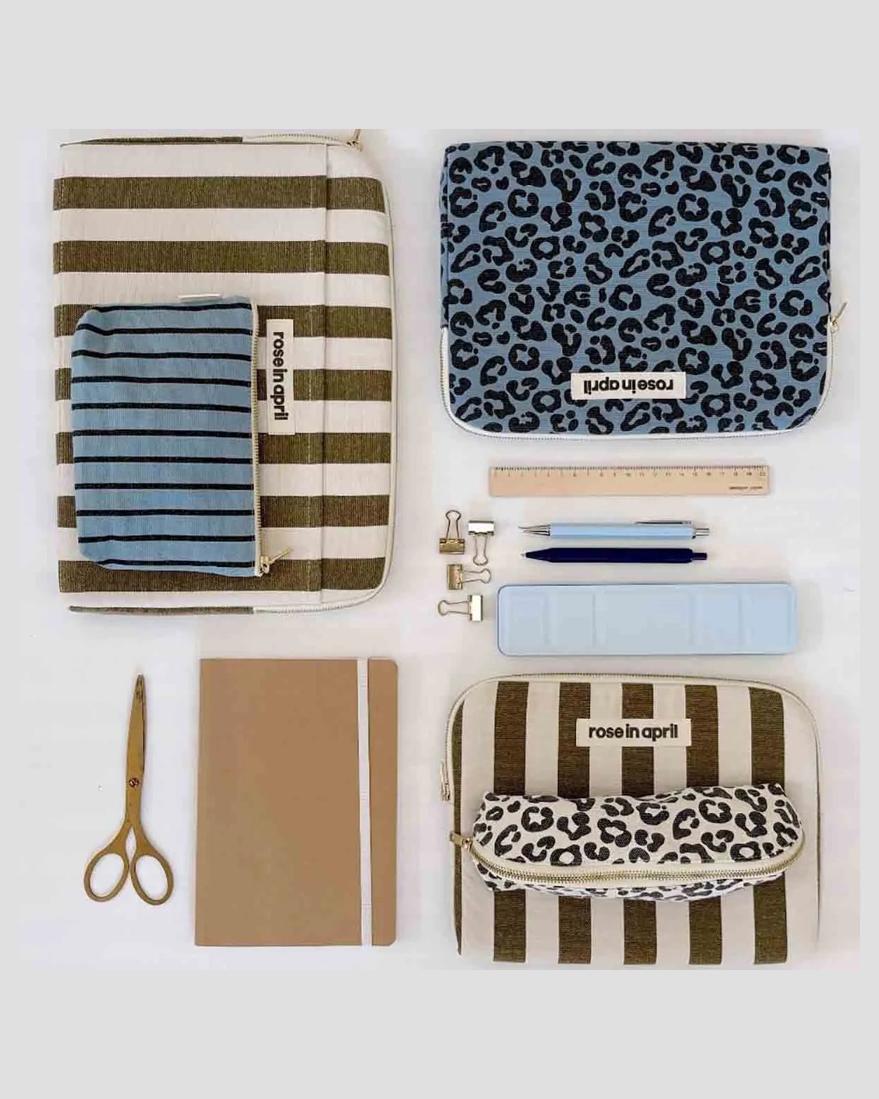 Rose in April - MARIE Mini - Beutel • Blue Sky Tennis Stripes - Beutel - ROSA ECK