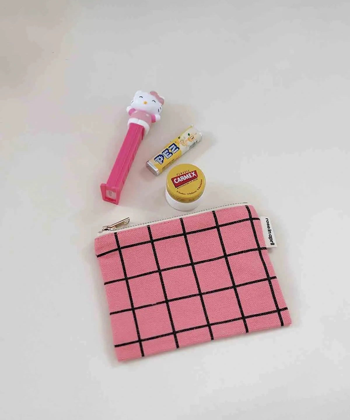 Rose in April - MARIE Mini - Beutel • Funky Pink School Check - Beutel - ROSA ECK