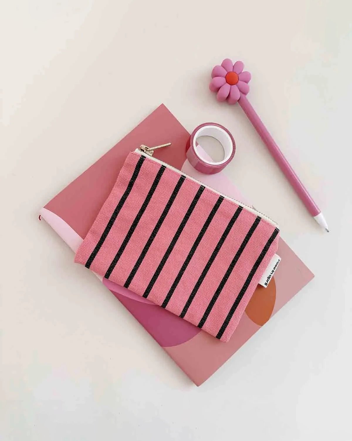 Rose in April - MARIE Mini - Beutel • Funky Pink Tennis Stripes - Beutel - ROSA ECK