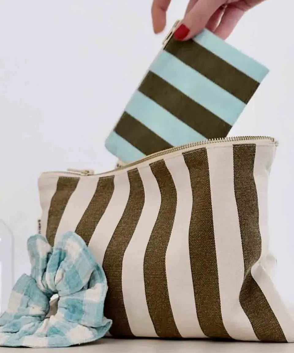 Rose in April - MARIE Mini - Beutel • Stripes Aque/Olive - Beutel - ROSA ECK Concept Store