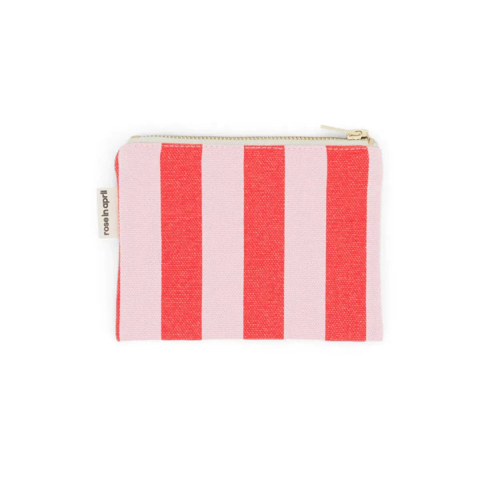 Rose in April - MARIE Mini - Beutel • Stripes Tomato/Candy - Geldbeutel - ROSA ECK Concept Store