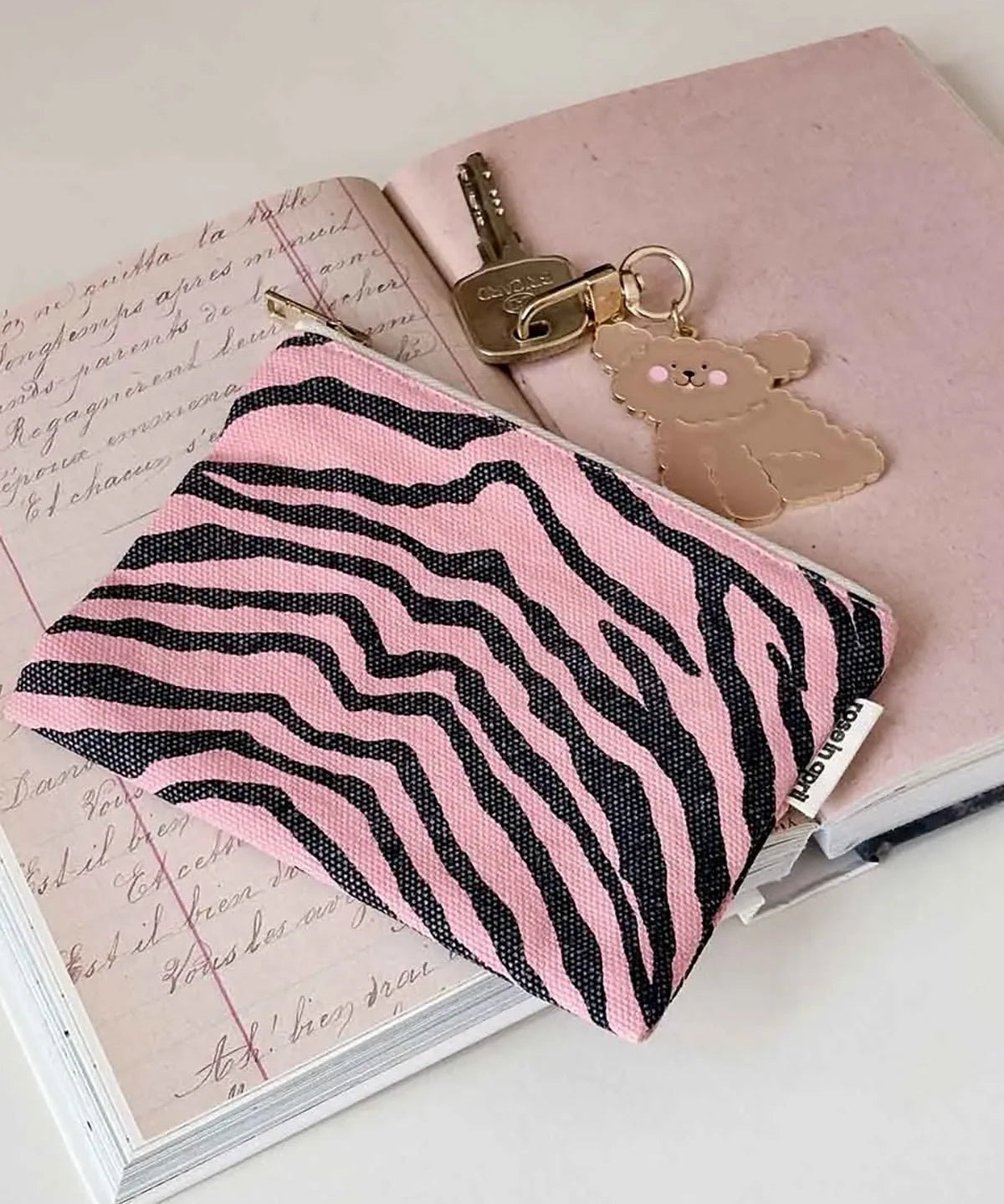 Rose in April - MARIE Mini-Beutel • Zebra Strawberry - ROSA ECK