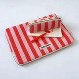 Rose in April - MAYA Laptoptasche (15/16 Zoll) • Stripes Tomato/Candy - ROSA ECK