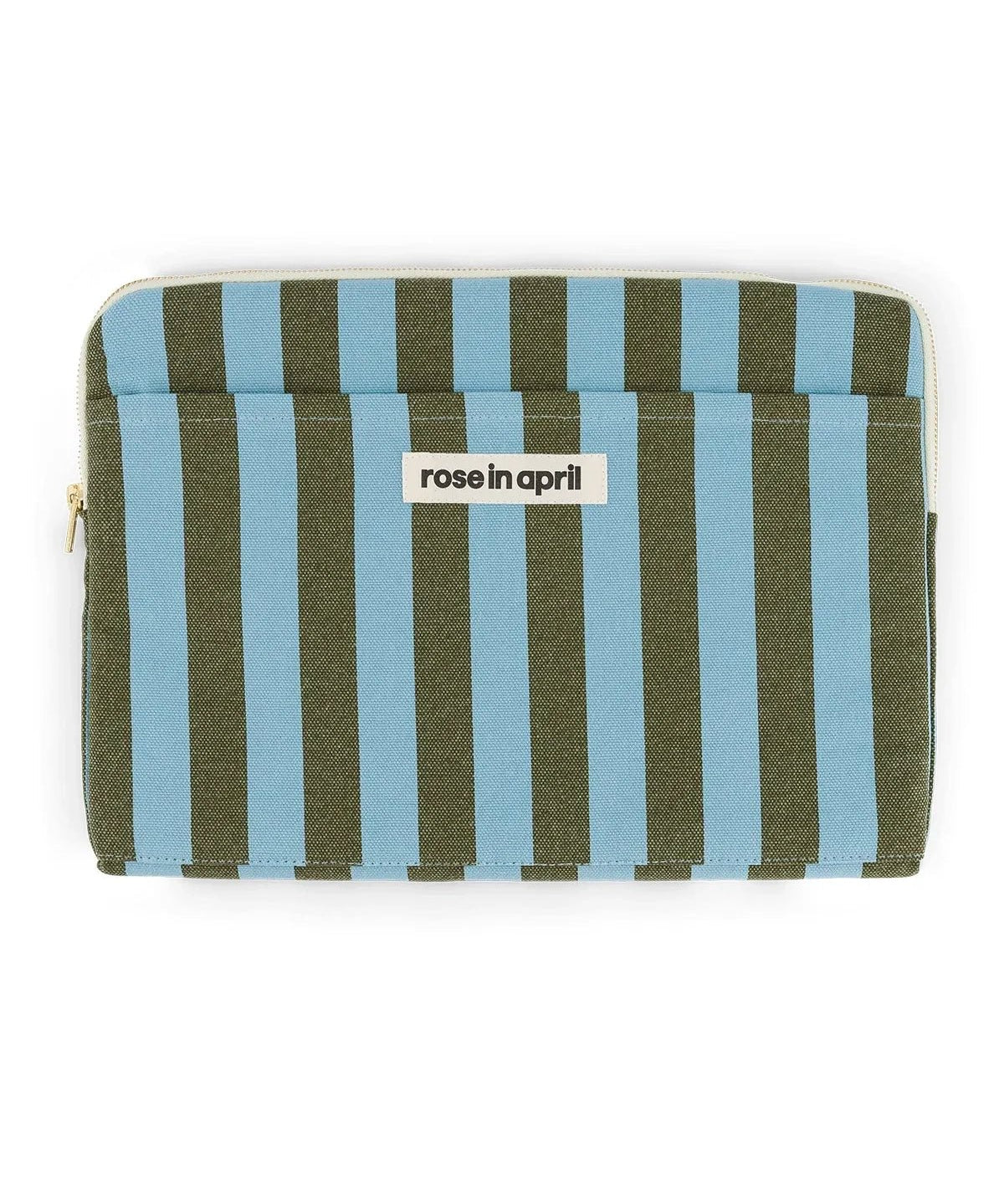 Rose in April - OCTAVE Laptophülle (13/14 Zoll) • Stripes Olive / Blue - Laptoptasche - ROSA ECK