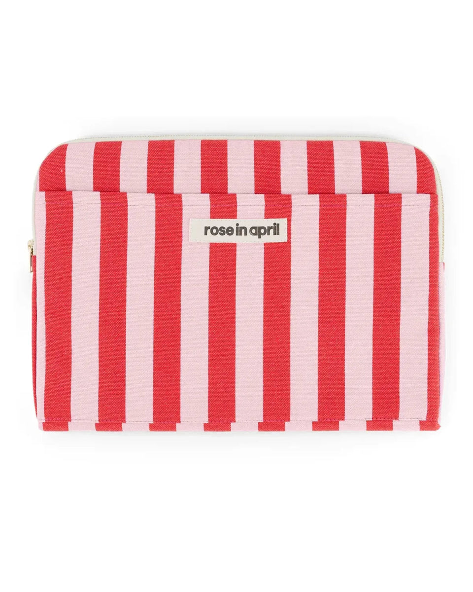 Rose in April - OCTAVE Laptoptasche (13/14 Zoll) • Streifen Rot/Pink - Laptoptasche - ROSA ECK Concept Store