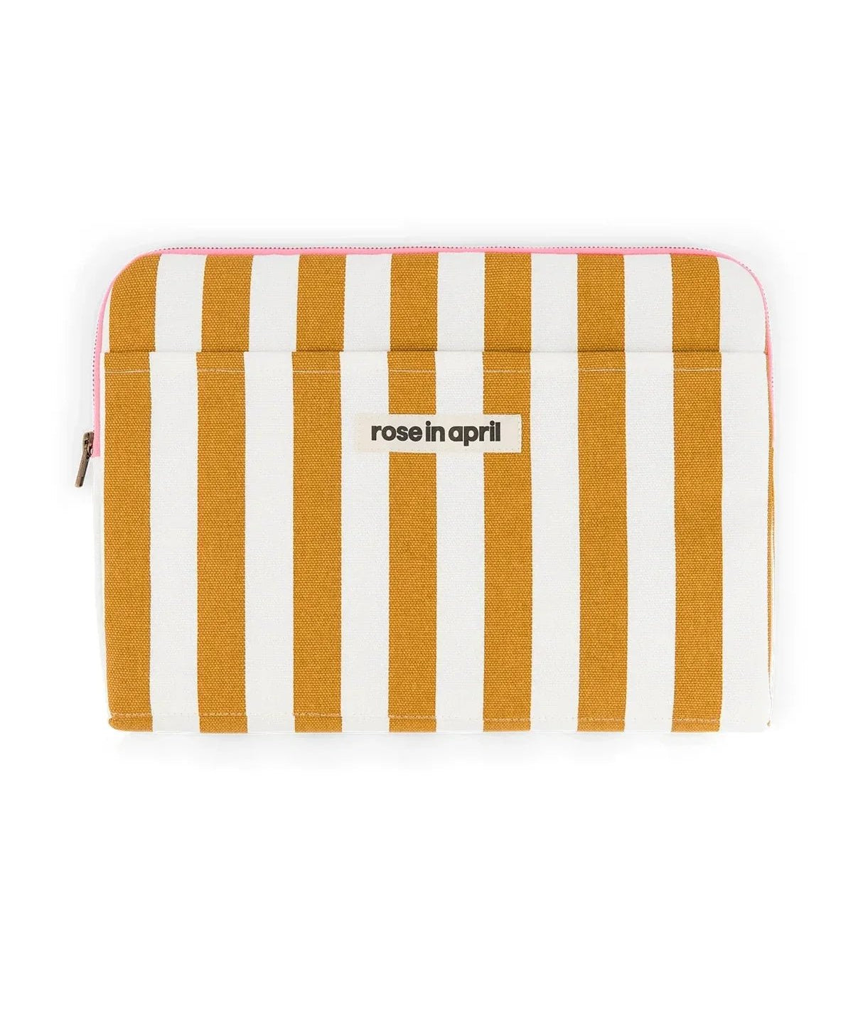 Rose in April - OCTAVE Laptoptasche (13/14 Zoll) • Stripes Ecru/Caramel - ROSA ECK