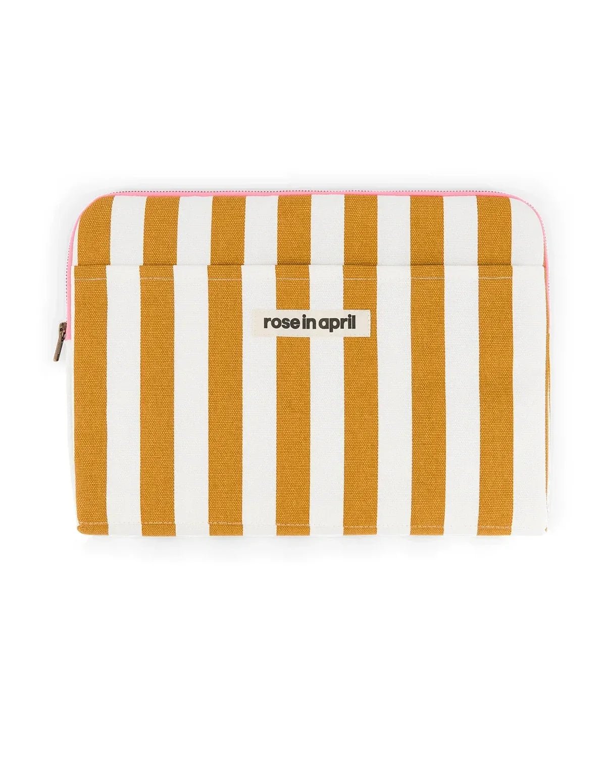 Rose in April - OCTAVE Laptoptasche (13/14 Zoll) • Stripes Ecru/Caramel - ROSA ECK