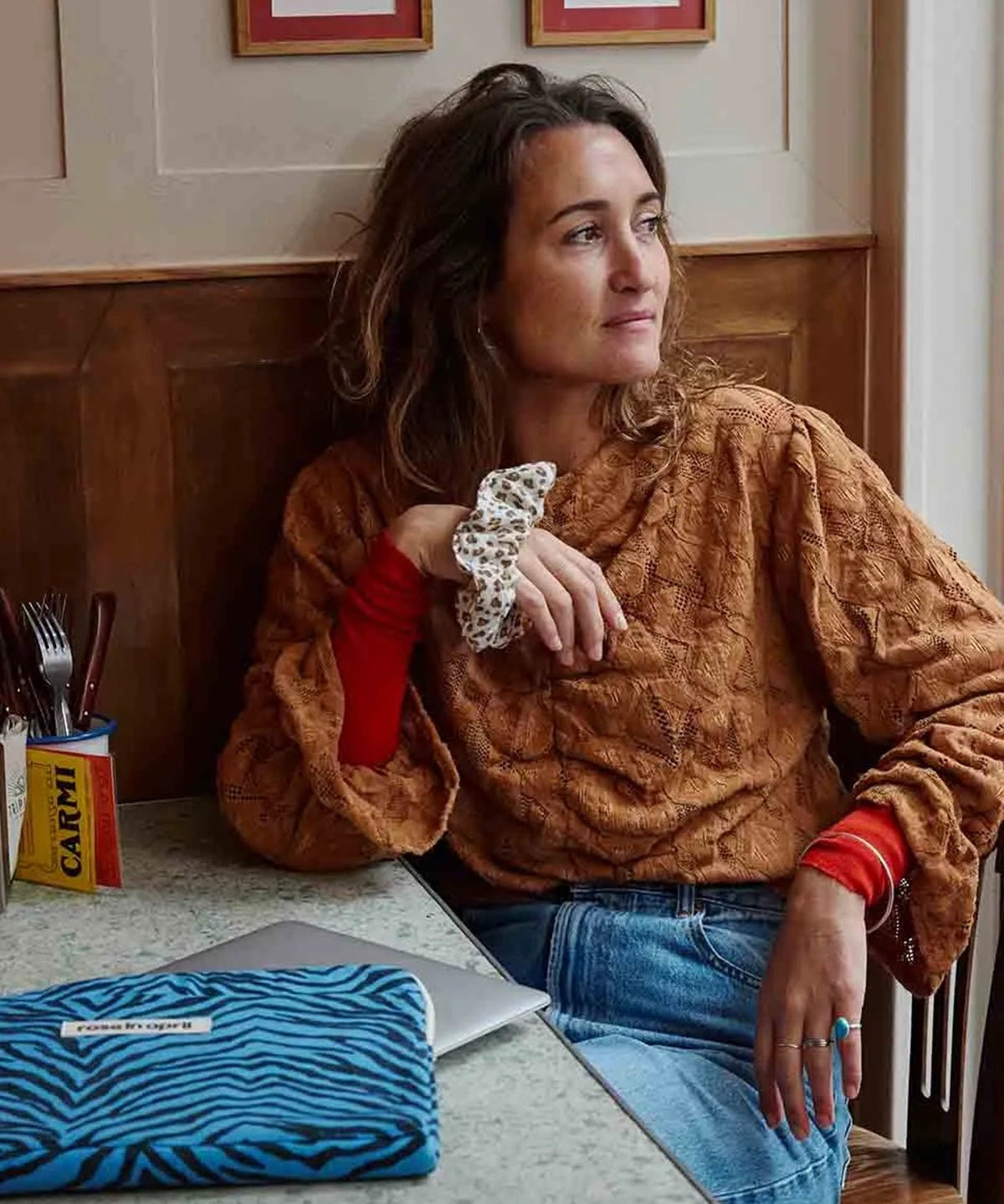 Rose in April - OCTAVE Laptoptasche (13/14 Zoll) • Zebrou Greek Blue - Laptoptasche - ROSA ECK