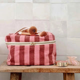 Rose in April - OONA Beautycase • Stripes Brick/Pink - ROSA ECK