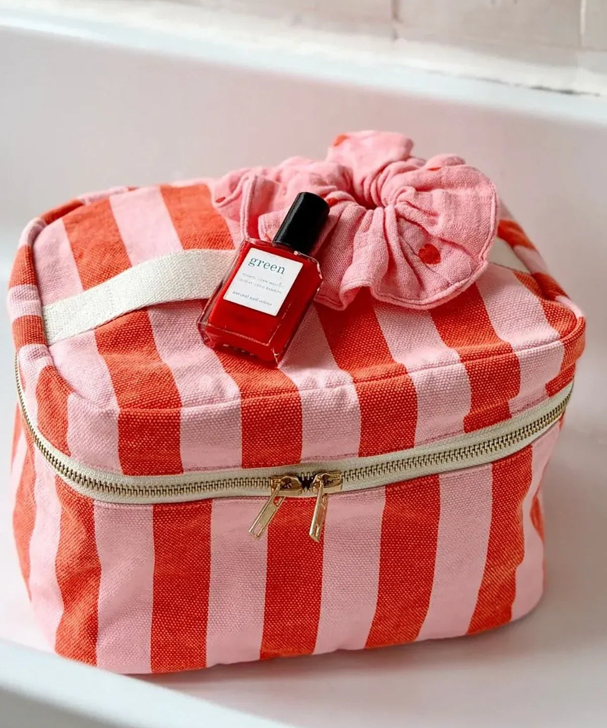Rose in April - OONA Beautycase • Stripes Tomato/Candy - ROSA ECK