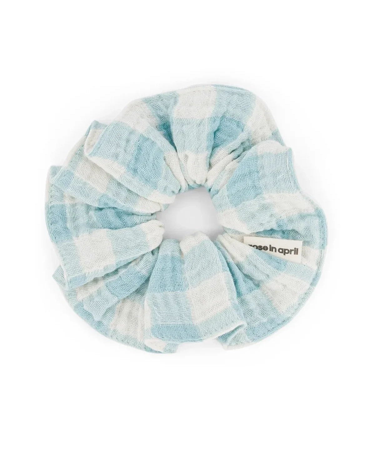 Rose in April - SCRUNCHIE Haargummi | Vichy Ecru - Blue - ROSA ECK Concept Store