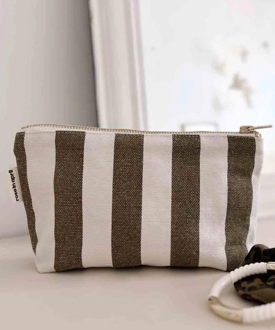 Rose in April - SOFIA Kleiner Kulturbeutel • Greige / Olive - Kulturbeutel - ROSA ECK