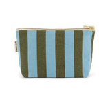 Rose in April - SOFIA Kleiner Kulturbeutel • Streifen Olivgrün / Blau - Kulturbeutel - ROSA ECK