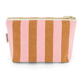 Rose in April - SOFIA Kleiner Kulturbeutel • Stripes Caramel/Strawberry - Beutel - ROSA ECK Concept Store