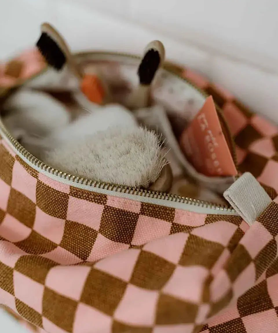 Rose in April - VIC Kulturbeutel • Checks Strawberry/Caramel - Beutel - ROSA ECK Concept Store