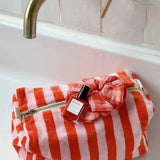 Rose in April - VIC Kulturbeutel • Stripes Pink/Tomato Terry - ROSA ECK
