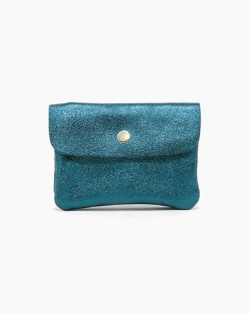 Royal Marais - Geldbeutel aus metallischem Leder | Entenblau - ROSA ECK - Blau, Geldbörse,