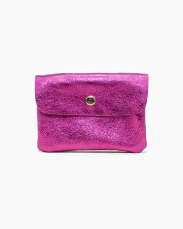 Royal Marais - Geldbeutel aus metallischem Leder | Fuchsia - ROSA ECK - Geldbörse, Pink,