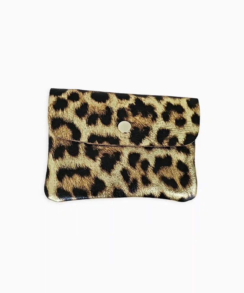 Royal Marais - Geldbeutel aus metallischem Leder • Helles Leopard - ROSA ECK Concept Store