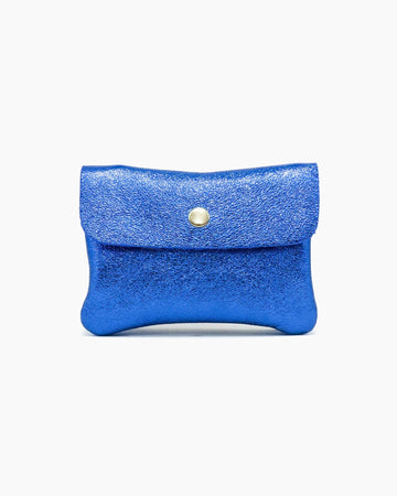 Royal Marais - Geldbeutel aus metallischem Leder | Königsblau - ROSA ECK - Blau, Geldbörse,
