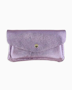Royal Marais - Geldbeutel aus metallischem Leder mit 2 Taschen • Lila - Geldbeutel - ROSA ECK Concept Store