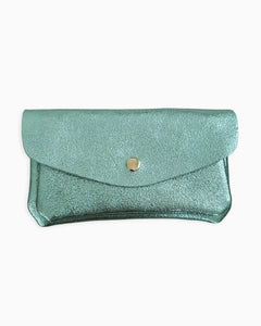 Royal Marais - Geldbeutel aus metallischem Leder mit 2 Taschen • Minz - Grün - Geldbeutel - ROSA ECK Concept Store