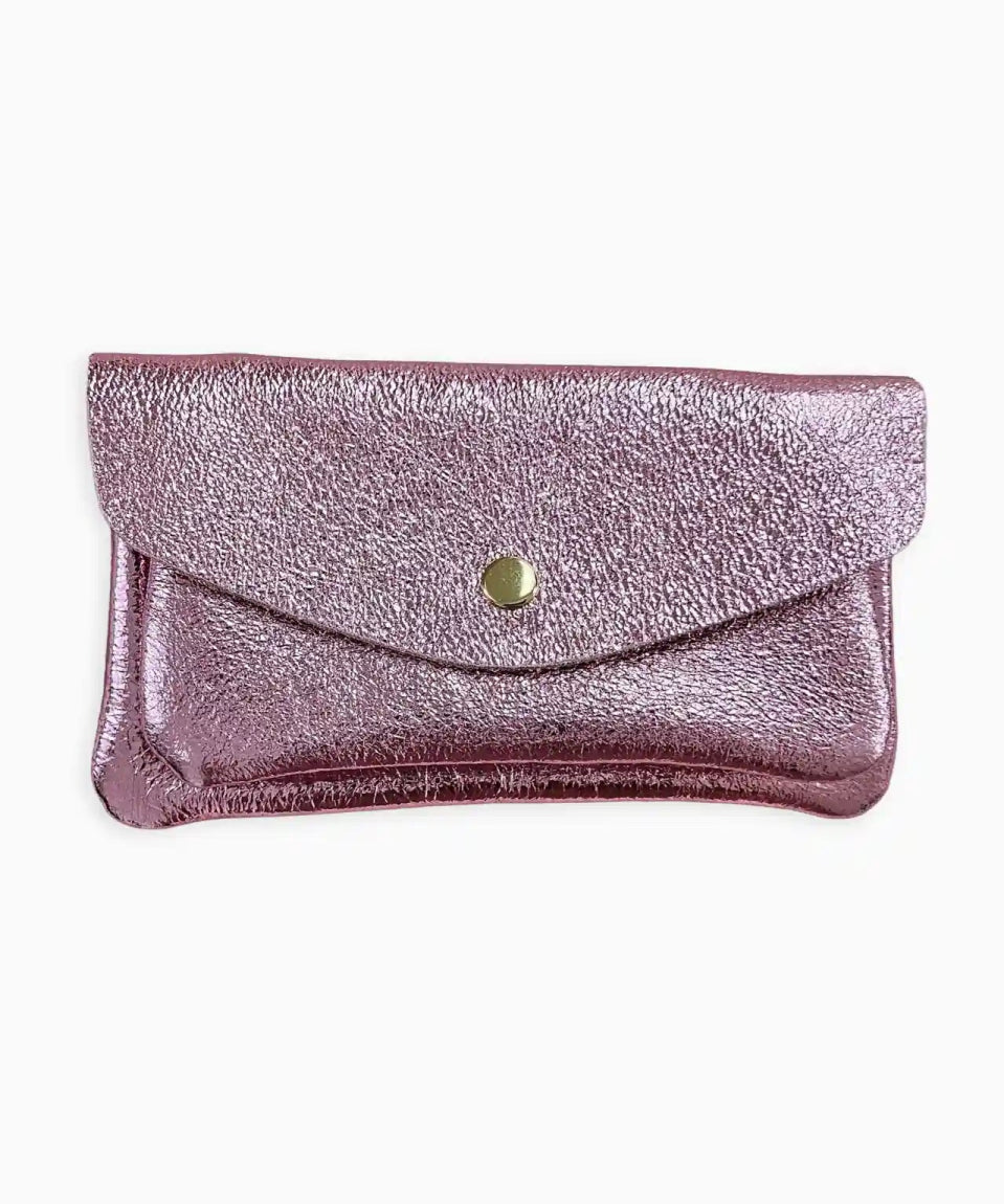 Royal Marais - Geldbeutel aus metallischem Leder mit 2 Taschen • Rosa - ROSA ECK Concept Store