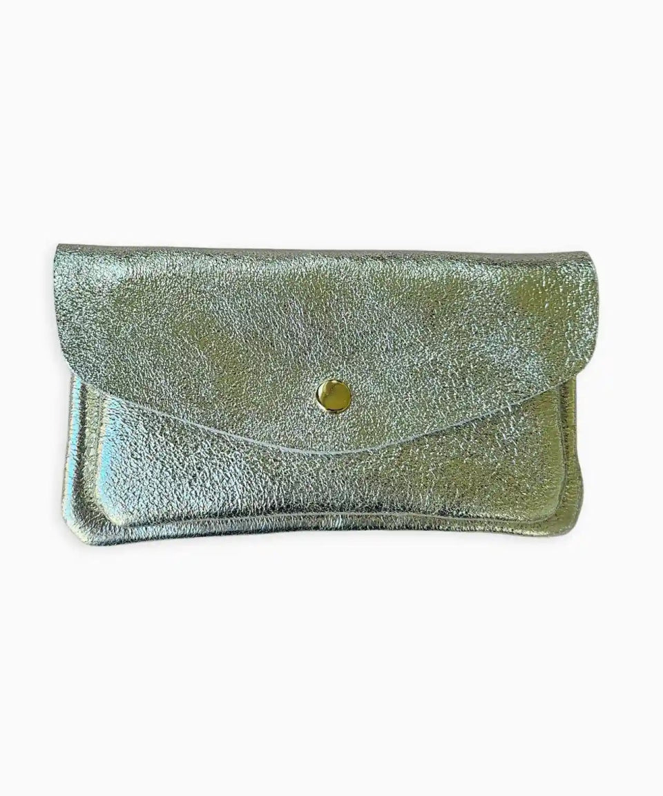 Royal Marais - Geldbeutel aus metallischem Leder mit 2 Taschen • Silber - ROSA ECK Concept Store