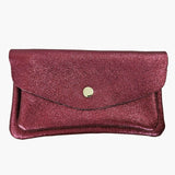 Royal Marais - Großer Geldbeutel aus metallischem Leder • Bordo - Geldbeutel - ROSA ECK