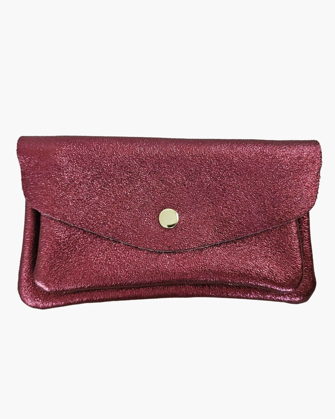 Royal Marais - Großer Geldbeutel aus metallischem Leder • Bordo - Geldbeutel - ROSA ECK