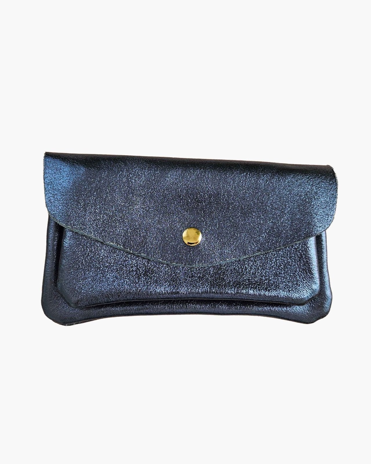 Royal Marais - Großer Geldbeutel aus metallischem Leder • Marineblau - Geldbeutel - ROSA ECK