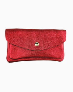 Royal Marais - Großer Geldbeutel aus metallischem Leder • Rot - Geldbeutel - ROSA ECK Concept Store