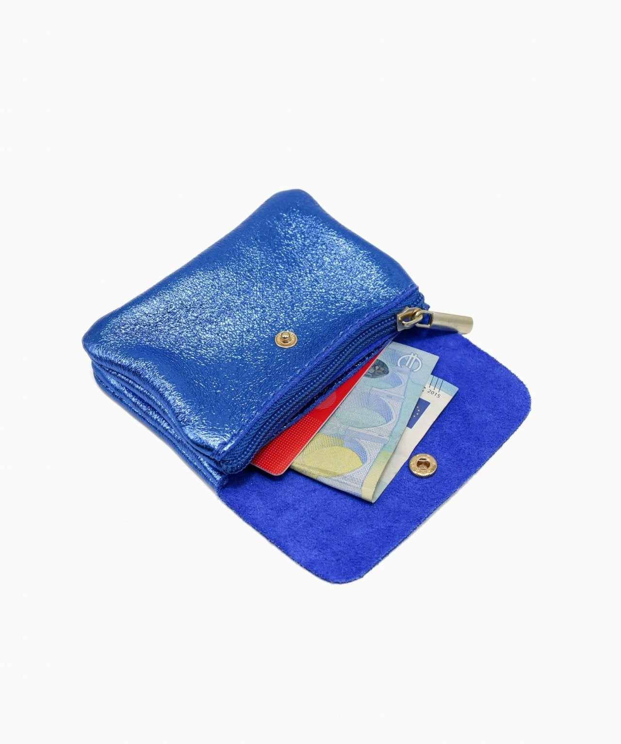 Royal Marais - Kleiner Geldbeutel aus metallischem Leder • Anthrazit - Geldbeutel - ROSA ECK